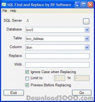 SQL Find and Replace screenshot